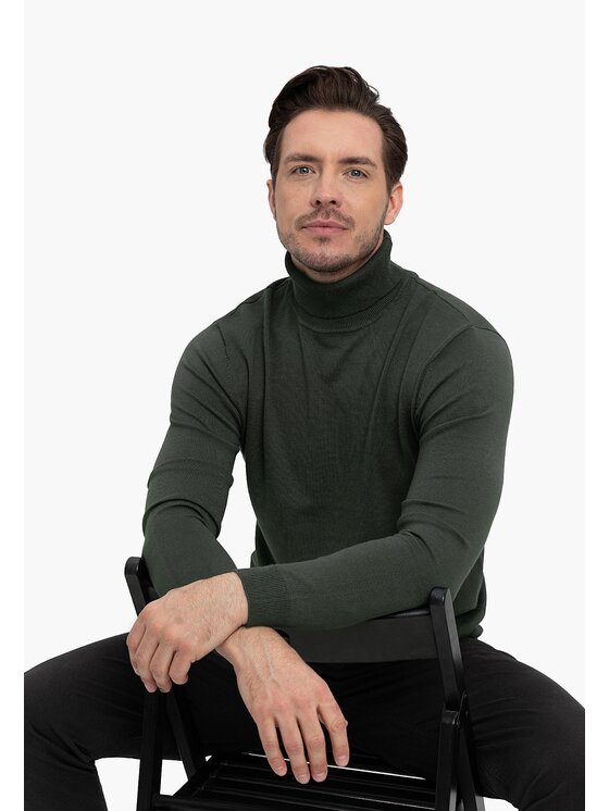 Volcano Volcano Sweter S-MAX Zielony Regular Fit