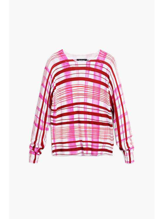 Desigual Desigual Sweter Noruega 25WWJF41 Czerwony Regular Fit