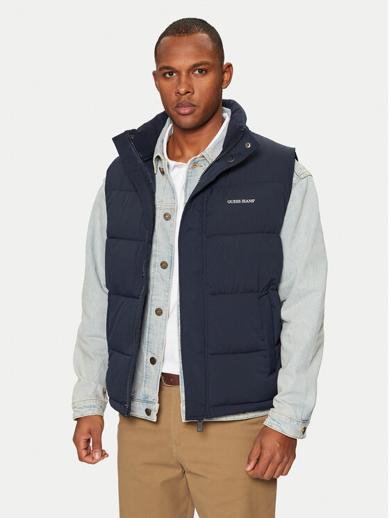 Guess Gilet M4BN47 WGII2 Blu scuro Regular Fit, taglia : XS