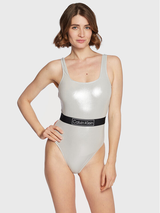 Calvin Klein Swimwear Kupaći Kostim KW0KW01956 Srebrna