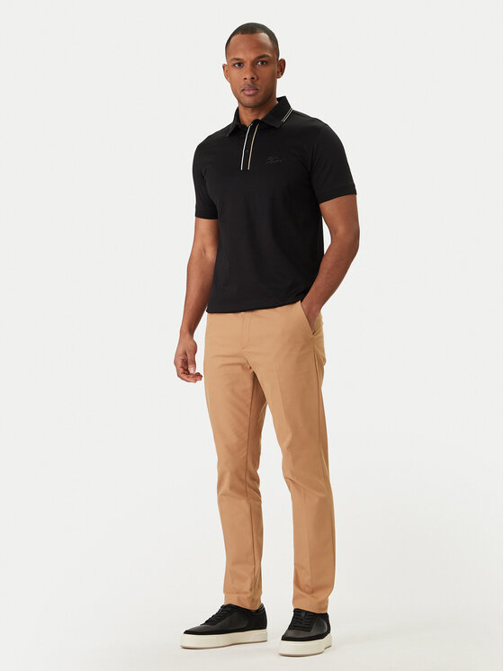 KARL LAGERFELD KARL LAGERFELD Тениска с яка и копчета 745002 562200 Черен Regular Fit