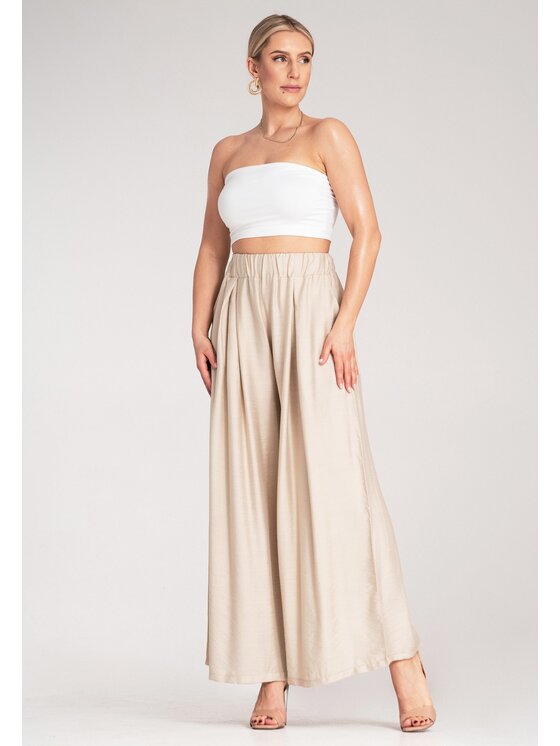 FIGL FIGL Dámské kalhoty M1158 Béžová Regular Fit