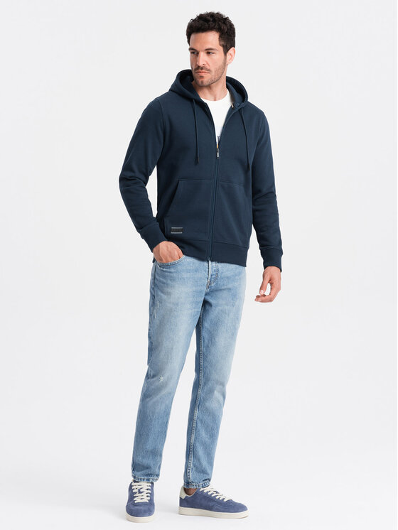 Ombre Ombre Mikina OM-SSBZ-0160 Tmavomodrá Regular Fit