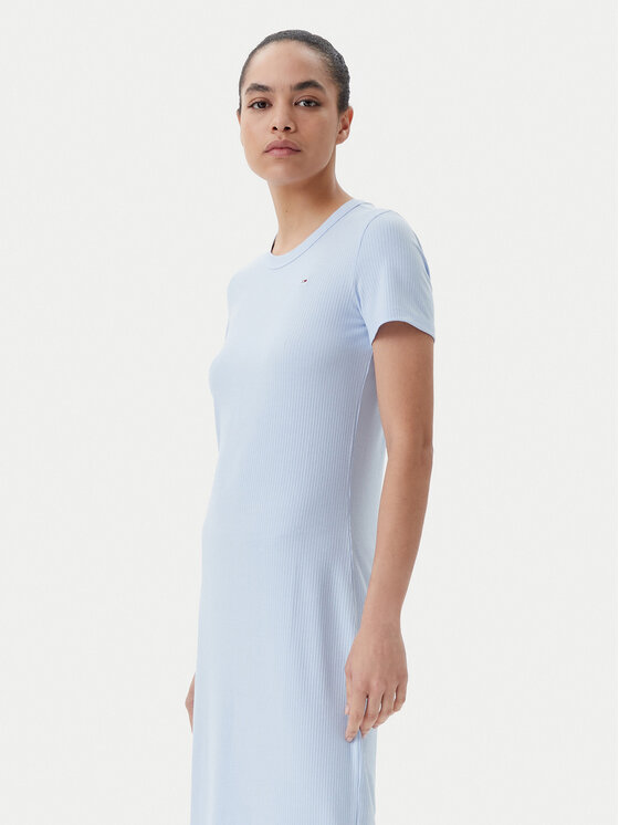 Tommy Jeans Tommy Jeans Rochie de zi DW0DW19721 Albastru celest Slim Fit