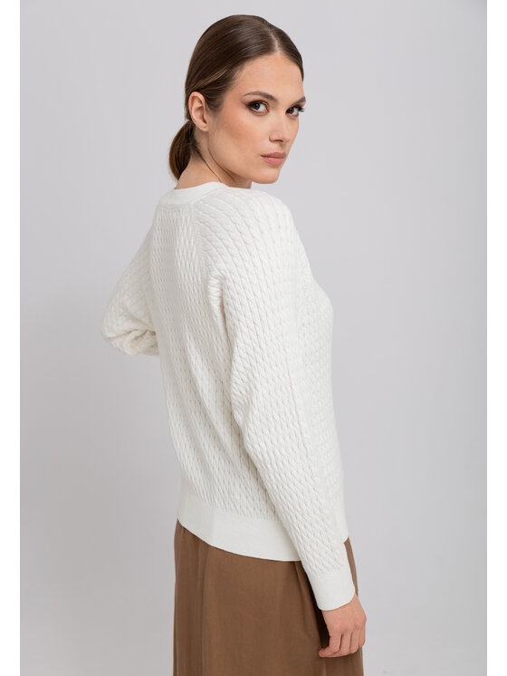 Volcano Volcano Sweter S-KAMA Écru Regular Fit