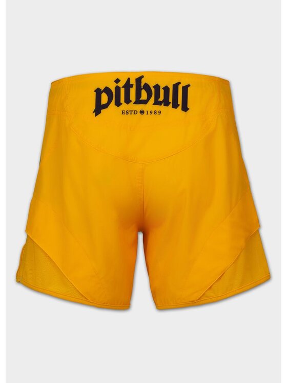PITBULL PITBULL Szorty sportowe LOGO PALMS Żółty Regular Fit