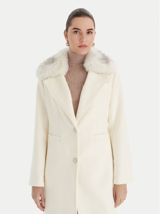 Guess Guess Cappotto di lana W5BL19 W2642 Écru Regular Fit