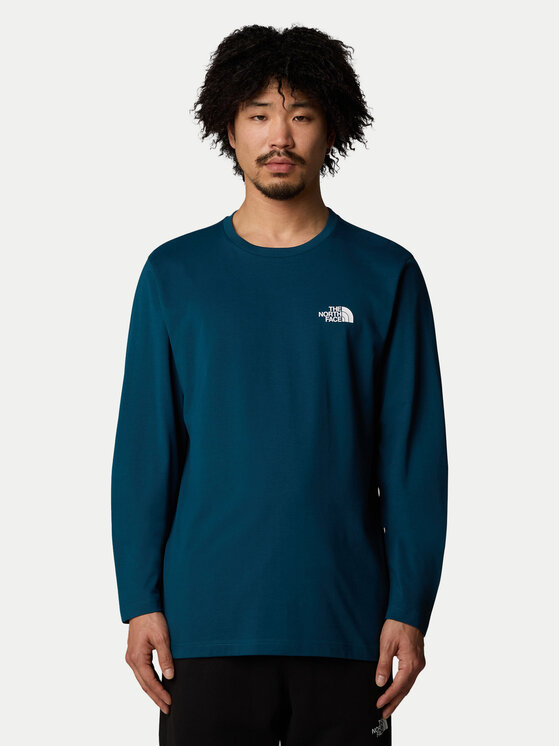 The North Face Longsleeve krekls Simple Dome NF0A87QN Tumši zils Regular Fit