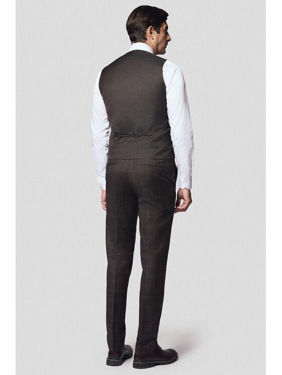 Lancerto Lancerto Kamizelka Trani KA073125000003 Brązowy Slim Fit