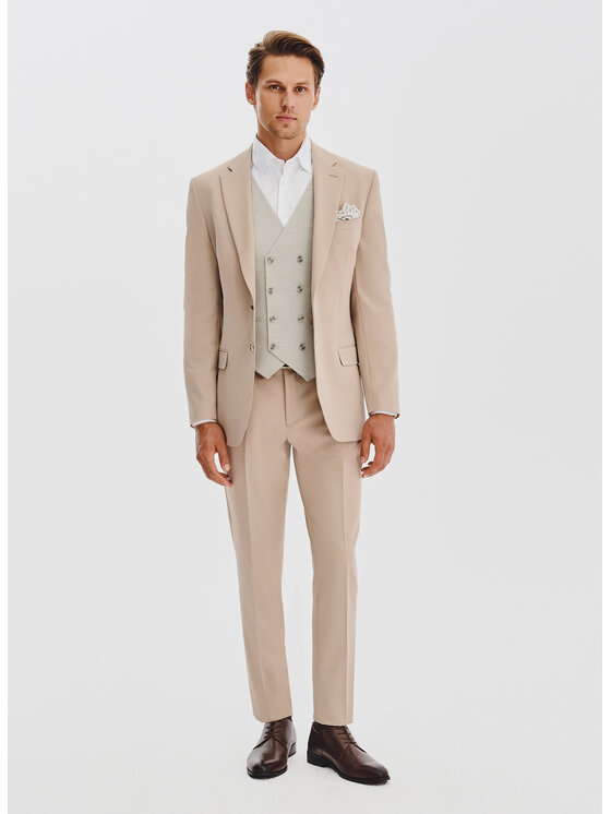 Pako Lorente Pako Lorente Marynarka P25WF-3G-015 Beżowy Slim Fit
