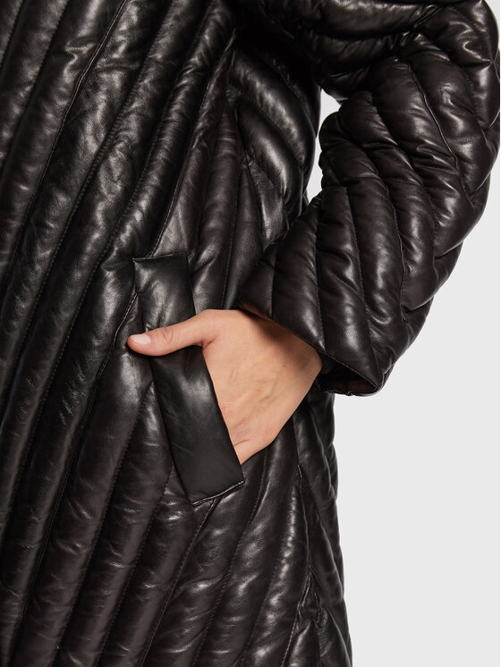 Gestuz Gestuz Giacca di pelle Rosella 10906522 Nero Relaxed Fit