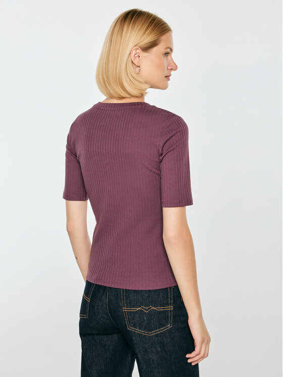 BIG STAR BIG STAR T-Shirt IMIJA Bordowy Slim Fit