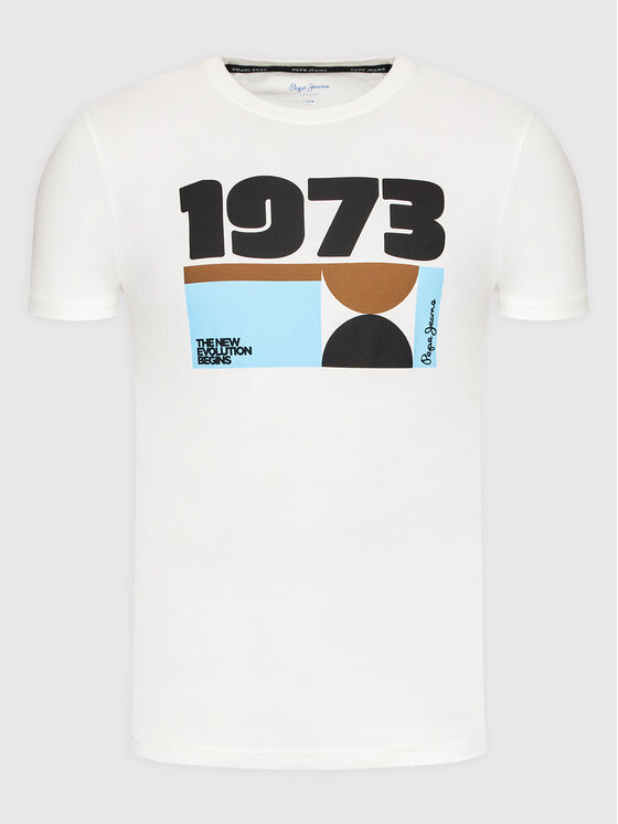 Pepe Jeans Pepe Jeans T-shirt Aeson PM508231 Bijela Slim Fit