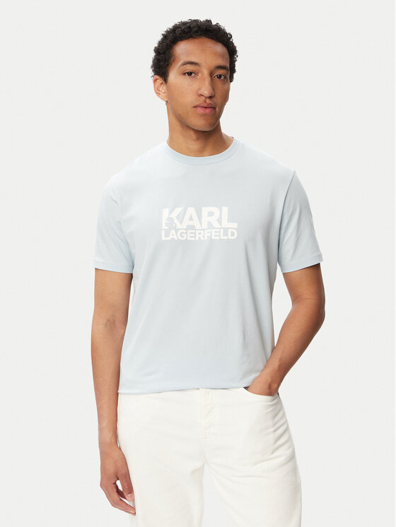 KARL LAGERFELD Tricou 755780 563235 Albastru deschis Regular Fit