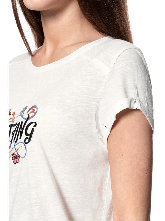 Mustang Mustang T-shirt AUDREY C EMBRO Bianco Regular Fit