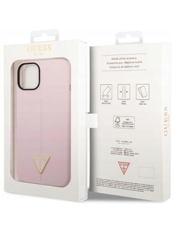 Guess Guess Etui na telefon SiliconeTriangle Fioletowy