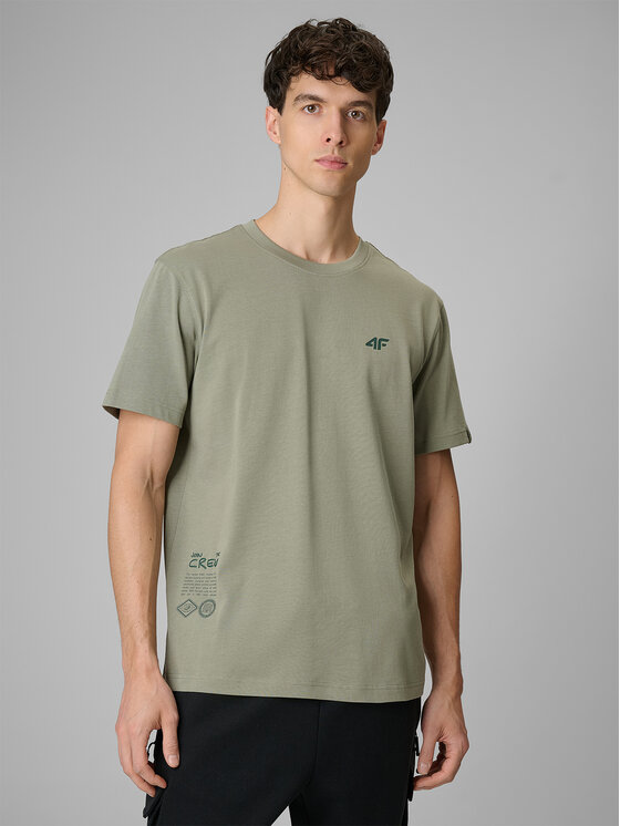 4F 4F T-Shirt NATURE’S TRAIL Khaki Regular Fit