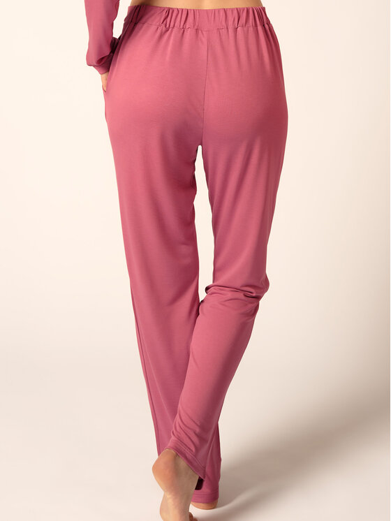 Huber Huber Spodnie damskie 19016 Różowy Comfortable Fit
