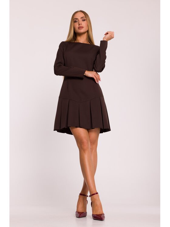 Made of Emotion Made of Emotion Sukienka wieczorowa M872 Brązowy Modern Slim Fit