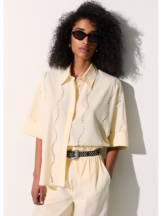 Liu Jo Liu Jo Koszula CA6345TS246P9640 Żółty Loose Fit