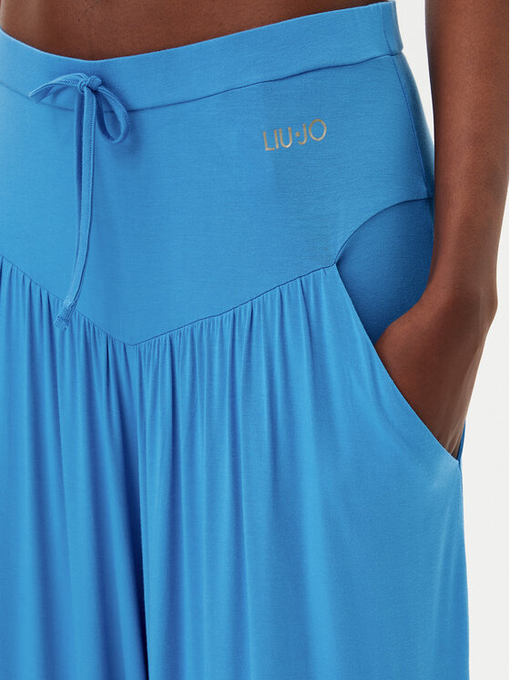 Liu Jo Beachwear Liu Jo Beachwear Hlače iz tkanine VA5039 JS360 Modra Relaxed Fit