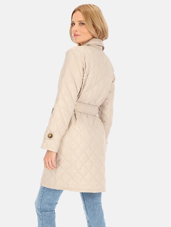 Perso Perso Płaszcz przejściowy BLE 241055 F Beżowy Regular Fit