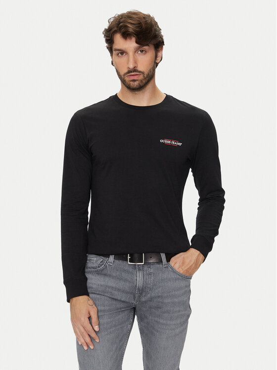 Guess Jeans Guess Jeans T-Shirt 166061 Μαύρο Classic Fit