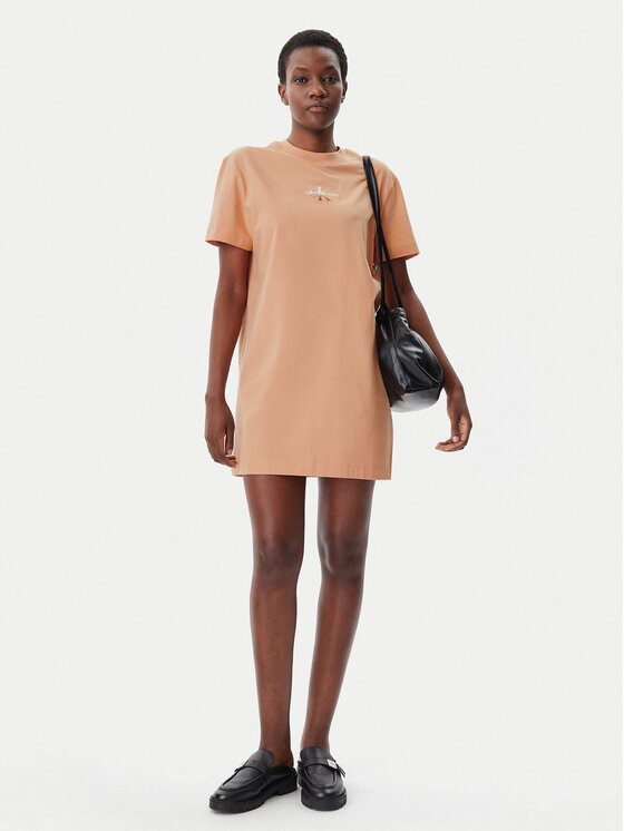 Calvin Klein Jeans Calvin Klein Jeans Ежедневна рокля Gradient Monologo J20J225273 Коралов Relaxed Fit