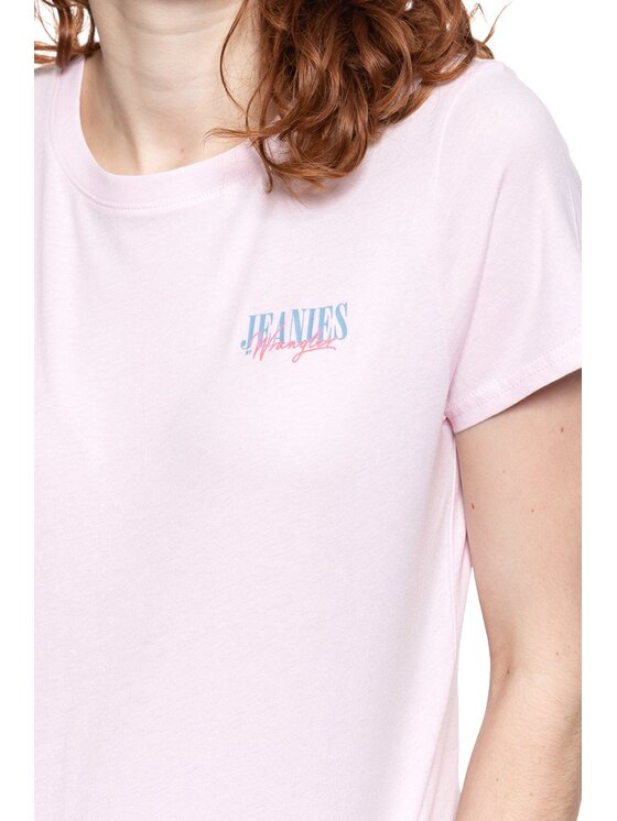 Wrangler Wrangler T-Shirt REGULAR TEE Różowy Regular Fit