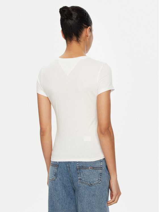 Tommy Jeans Tommy Jeans Majica DW0DW20459 Bela Slim Fit