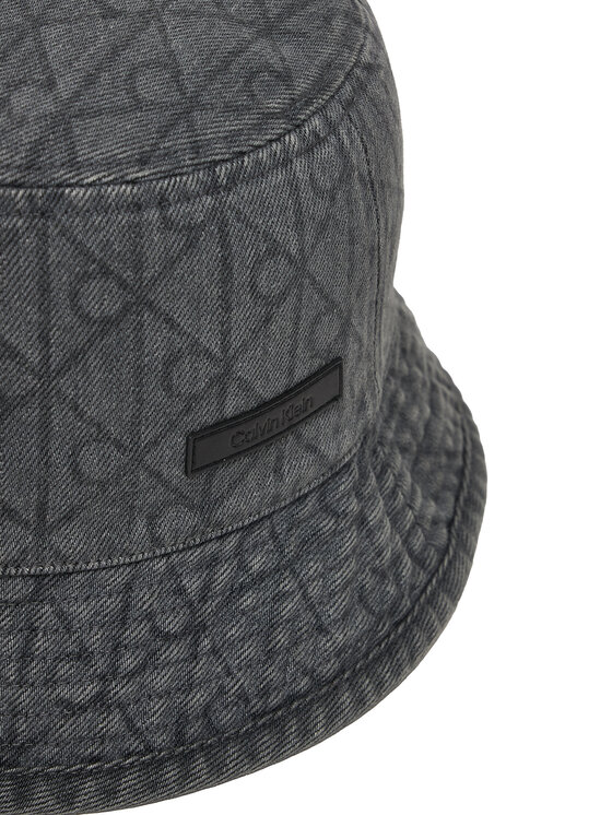 Calvin Klein Calvin Klein Kapelusz Denim Emblem Burnout Bucket LV04F5043G Szary