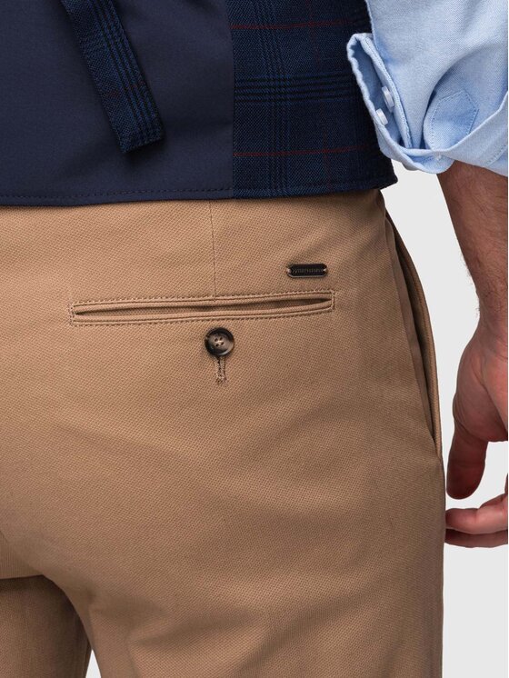 Ombre Ombre Chinosy P1524 Brązowy jasny Chino Fit