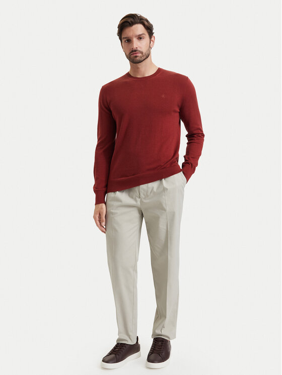 Calvin Klein Calvin Klein Πουλόβερ LV040BM343 Σκούρο κόκκινο Regular Fit