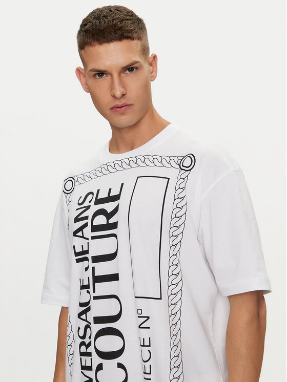 Versace Jeans Couture Versace Jeans Couture T-Shirt 76GAHE04 Biały Regular Fit