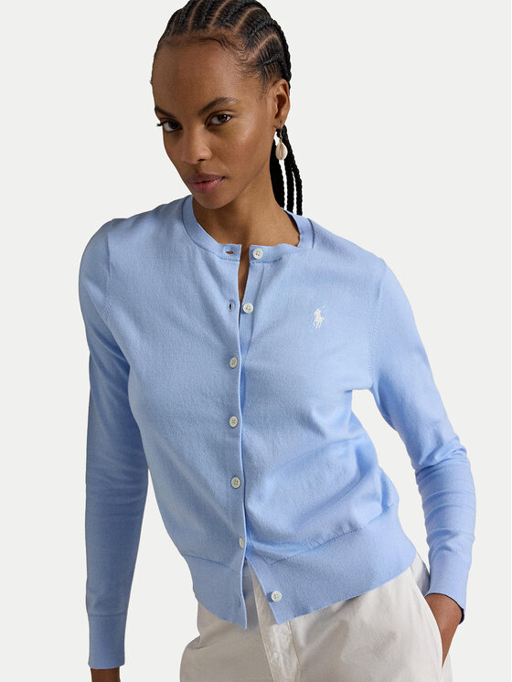 Polo Ralph Lauren Polo Ralph Lauren Pletena jopica 211971871504 Svetlo modra Slim Fit