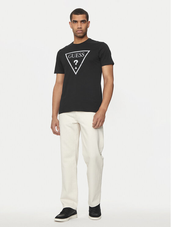 Guess Guess T-Shirt M4YI86 K9RM1 Czarny Slim Fit