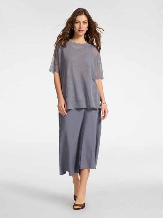 Elena Mirò Elena Mirò Spódnica midi 1060P000080N013 Szary Regular Fit