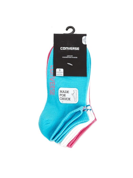 Converse Converse Комплект 3 чифта къси чорапи дамски E220N3009 Бял