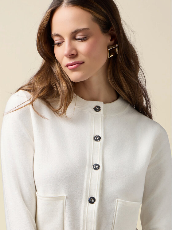 Oltre Oltre Maglione M521J005293N011 Bianco Slim Fit