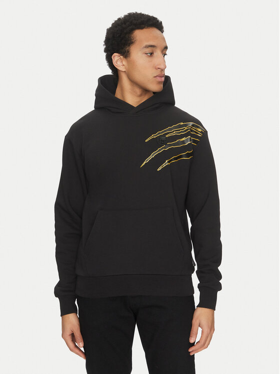 Męska Bluza Plein Sport, Rozmiar XL, Czarna, SAEC MJB3588 STE001N