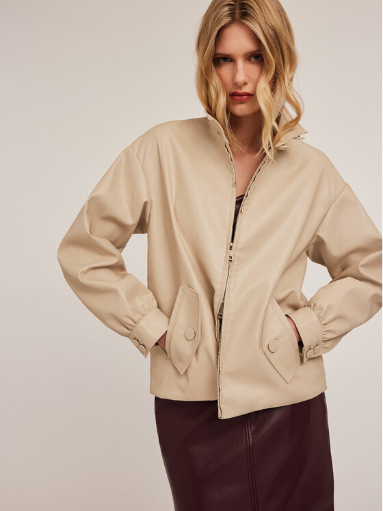 Motivi Motivi Kurtka z imitacji skóry R307W000123N002 Biały Regular Fit