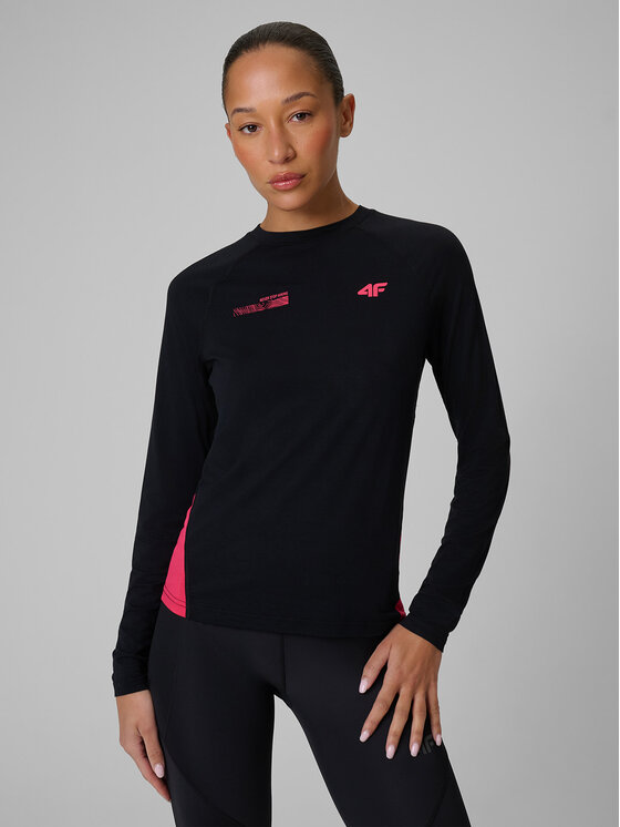 4F 4F Bluza techniczna TREKKING Czarny Regular Fit
