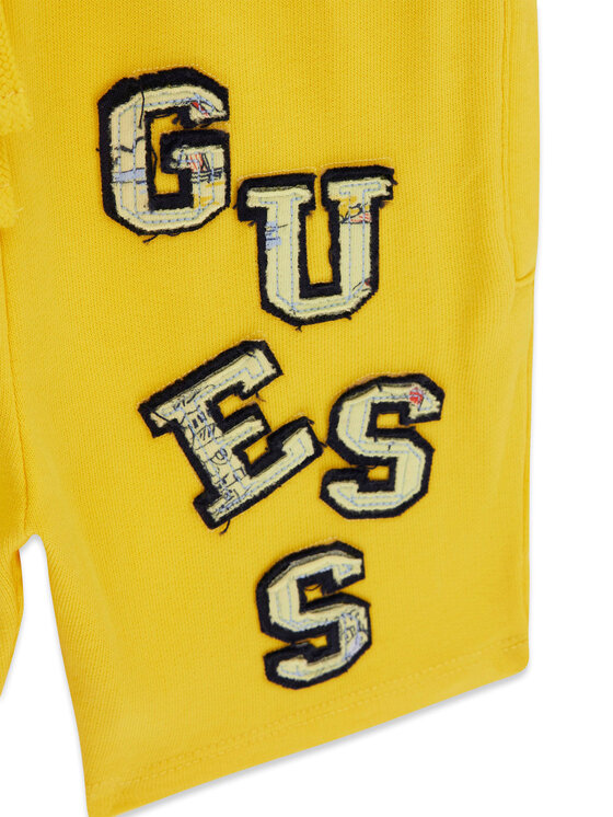 Guess Guess Szorty sportowe N6GD02 KA6R4 Żółty Regular Fit