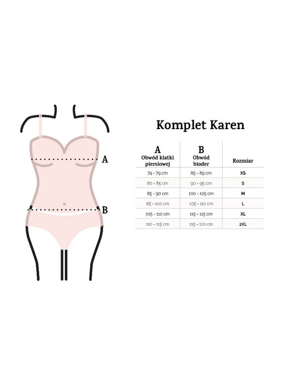 DKaren Lingerie DKaren Lingerie Komplet bielizny Karen Czarny Slim Fit