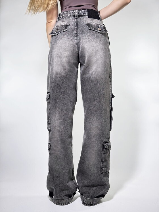 MissDenim MissDenim Spodnie damskie Baggy Szary Boyfriend Fit