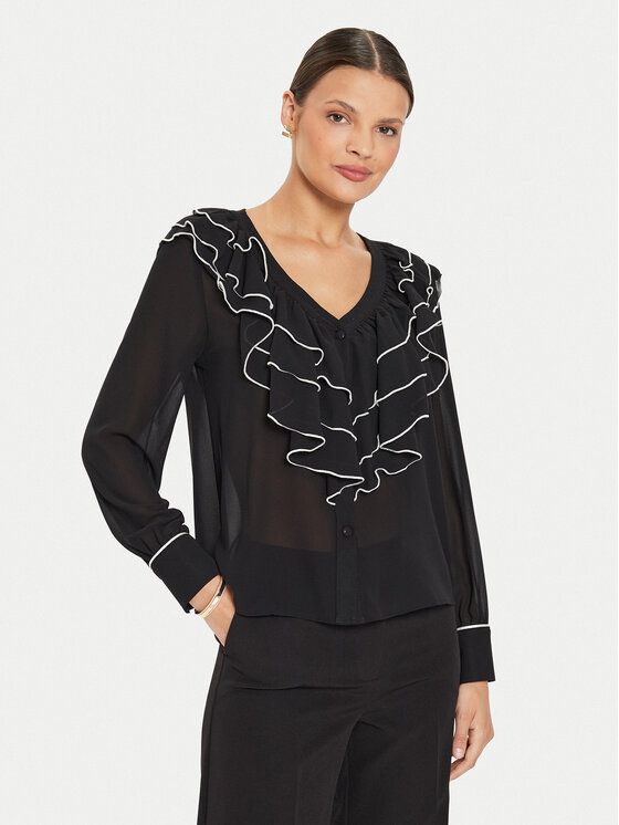 Kontatto Kontatto Bluse B701C Schwarz Regular Fit