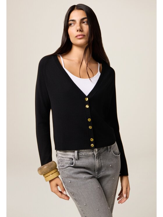 Oltre Oltre Cardigan M287J005021N033 Nero Slim Fit