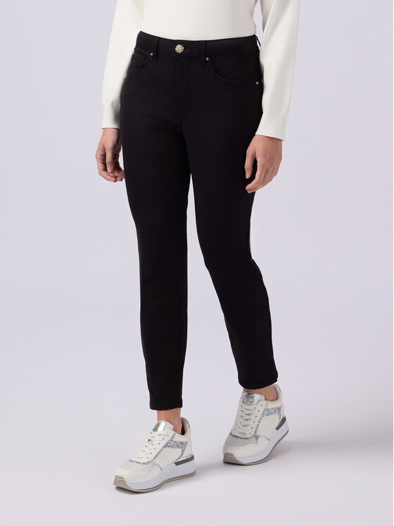 Oltre Oltre Pantaloni di tessuto P784R008237N033 Nero Skin Fit