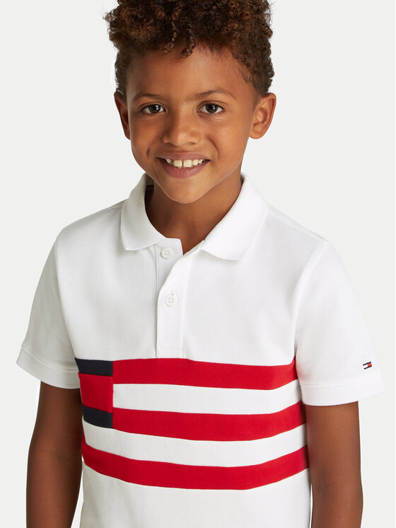 Tommy Hilfiger Tommy Hilfiger Polo KB0KB09528 D Biały Regular Fit