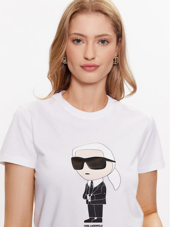 KARL LAGERFELD KARL LAGERFELD Majica Ikonik 2.0 Karl 230W1700 Bela Regular Fit